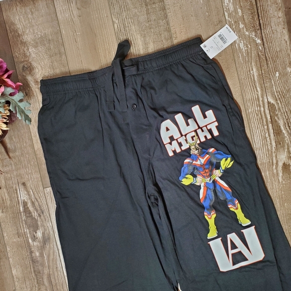 NWT Men's My Hero Academia All Might Lounge Pants Size Medium Black - Picture 13 of 16